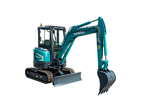 Excavadora mediana SWE35UF con cucharón para excavación de rocas